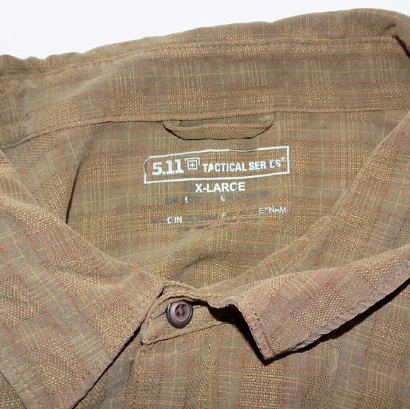 5.11 Tactical Series Brown Snap Button Down - Picture 3 of 3